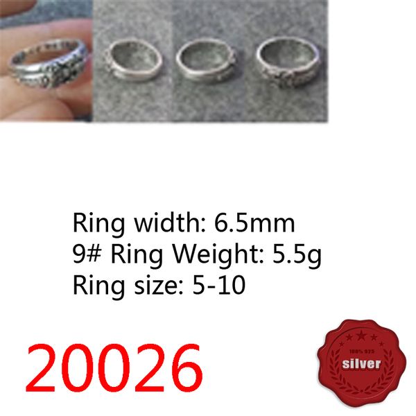 

20026 s925 sterling silver ring sacred sword letter punk hip hop network red personalized simple couple style gift for lovers