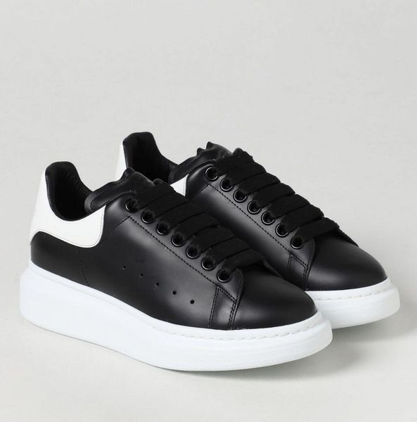 

brand women men sneaker shoes white black leather platform trainers chunky rubber skateboard walking low-calfskin couple walking