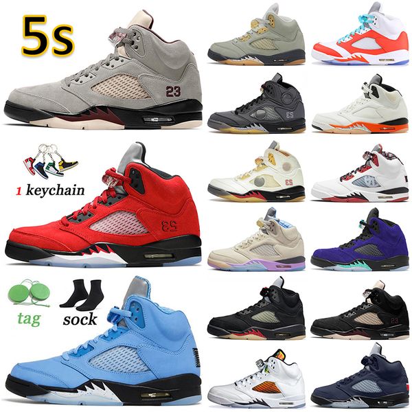 

2023 jumpman 5 basketball shoes 5s og men women sneakers amm light bone unc raging bull black muslin alternate grape georgetown sail trainer
