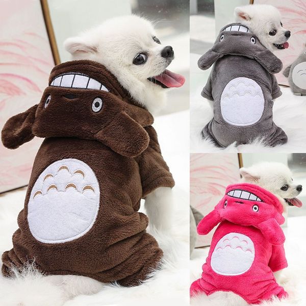 

soft warm dog apparel coat pet costume fleece clothing for dogs puppy cartoon winter hooded jacket autumn clothes xs-xxl