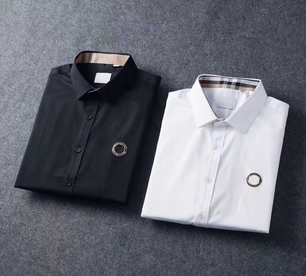 

men's shirt designer brand spring and autumn new men's fashion elegant classic black and white plaid stripes business office net r, White;black