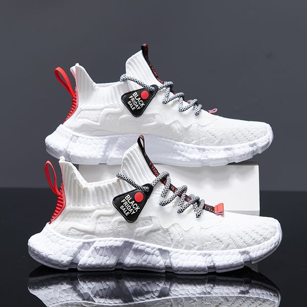 

dress shoes outdoor summer white runing fashion ultralight breathable man sneakers comfortable sock casual for men 230426, Black