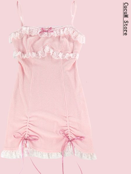 

casual dresses japanese kawaill lolita women bow pink party mini female princess korean fashion 2 piece set summer 230426, Black;gray