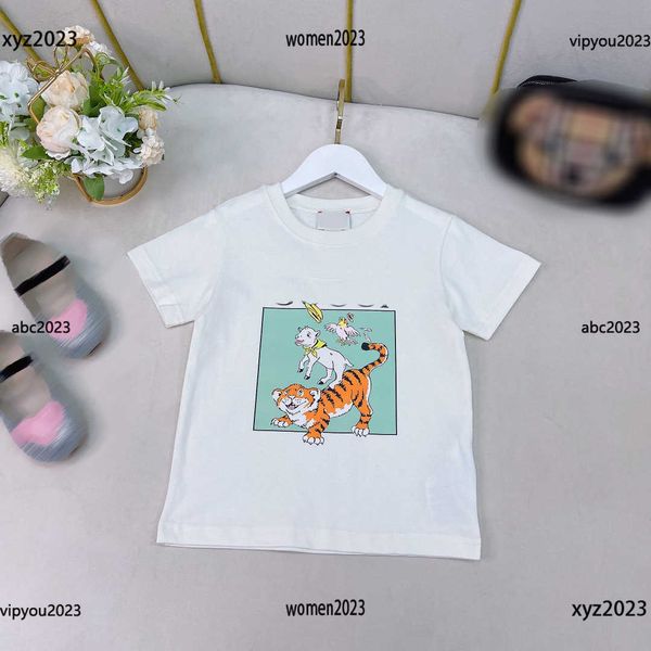 

2023 fashion tees kids short sleeve baby t-shirt child clothing summer animal printed t shirt breathable round neck new product, Blue
