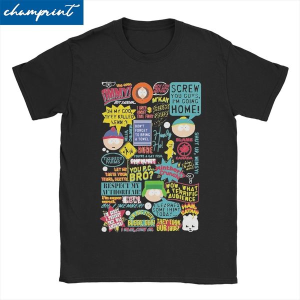 

men s t shirts southpark elements untuk pria wanita kaus santai anime kartun kerah bulat lengan pendek pakaian hadiah katun 230427, White;black
