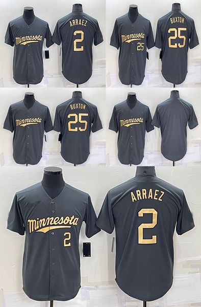 

baseball jerseys new all-star baseball jersey twins 2#arraez 25# elite edition fan embroidered baseball top, Blue;black