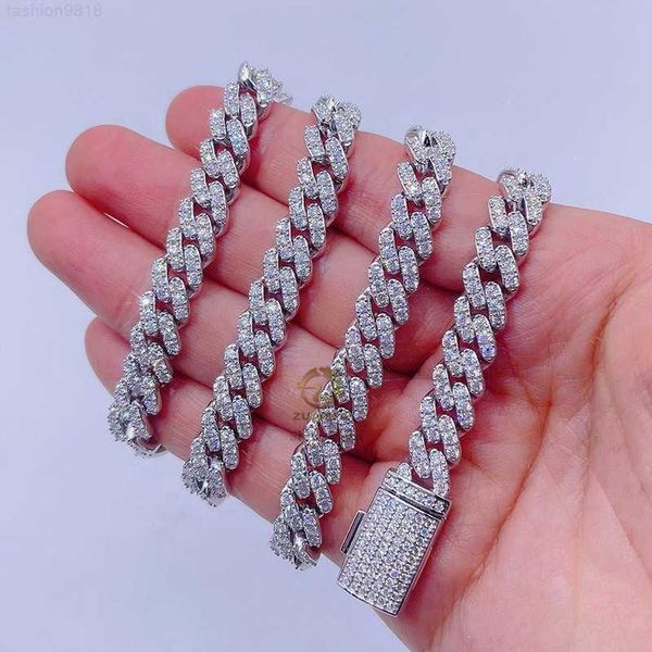 

sell drop shipping iced out vvs diamond hip hop 8mm moissanite cuban chain, Silver