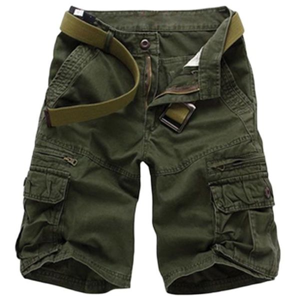 

men's shorts shorts men cotton cargo shorts armygreen tactical loose casual homme bermuda shorts male no belts 29-40 pantalones cortos, White;black