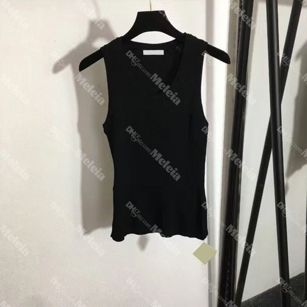 

womens designer tank cotton short sleeve t shirts for lady embroidery cropped summer knitted sleeveless women tees, White