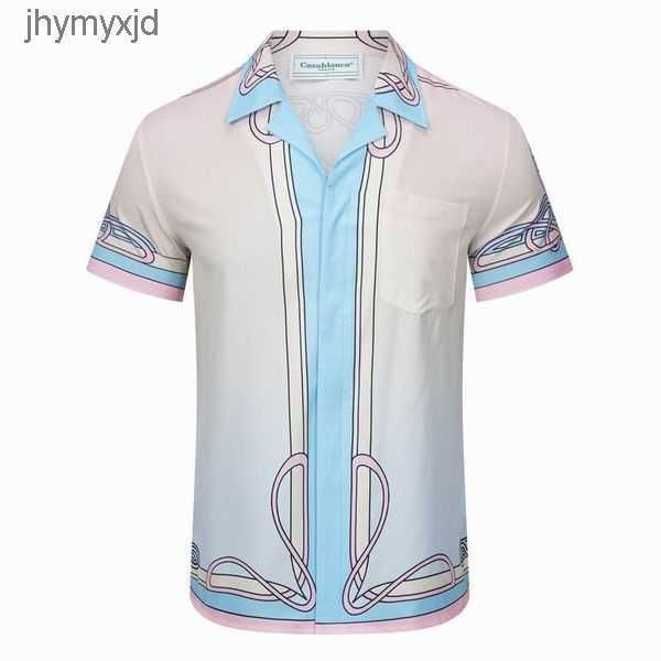 

2023 fashion t-shirts casablanc-s designer shirts masao san print mens casual womens loose silk short sleeves luxury t-shirt tees 7 xt6r, White;black
