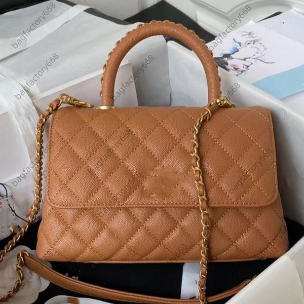 

TOP designer tote bags luxury handbag classic flap bag Fashion chain bag black handbag Genuine Leather Lychee pattern 29cm Large capacity crossbody bag With box 10A