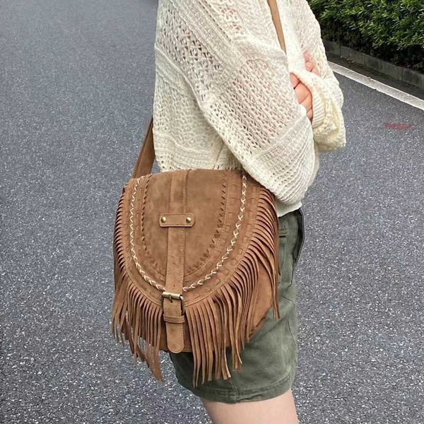 

evening bags purses and handbags luxury designer women fringed messenger faux suede hippie gypsy boho womens 230427