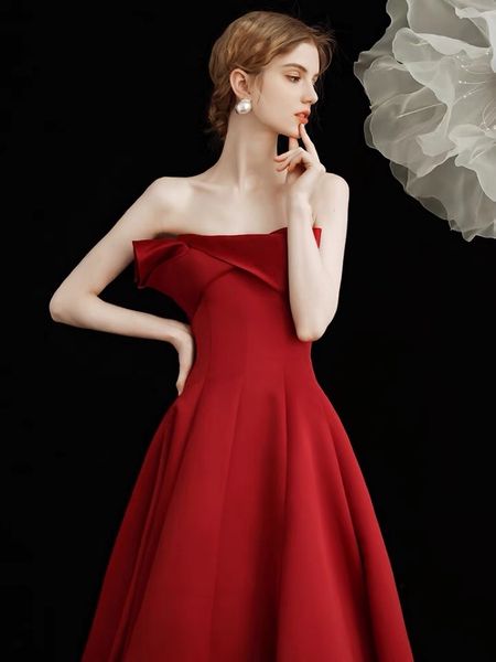 

burgundy cocktail dress boat neck off shoulder lace up backless satin a line sleeveless cocktail party homecoming evening dresses, Black