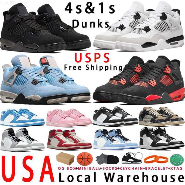 

local warehouse 4 4s jumpman basketball shoes 1 1s high og chicago lost found white military black cat dunks university blue red triple pink