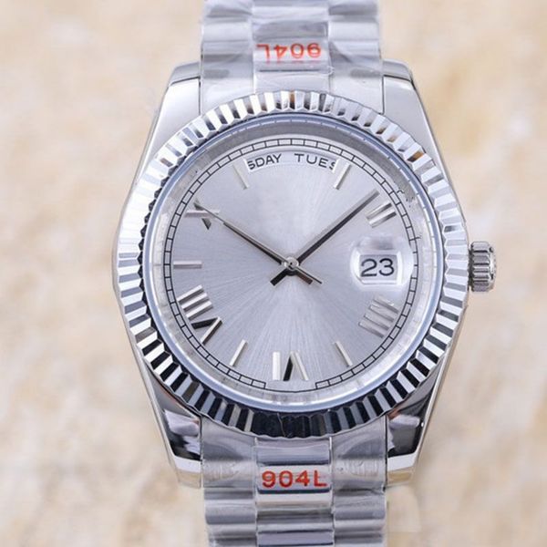 

2023 mens watch automatic mechanical movement watches for men 41mm classic life waterproof wristwatch dual calendar wristwatches stainless s, Slivery;brown