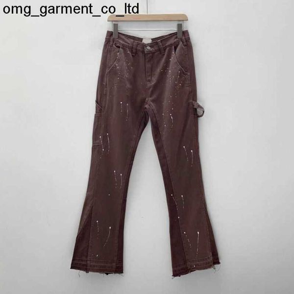 

mens 2023 new designer men jeans fashion hole wash galery dept pants retro torn stitching motorcycle riding cool slim pants, Blue