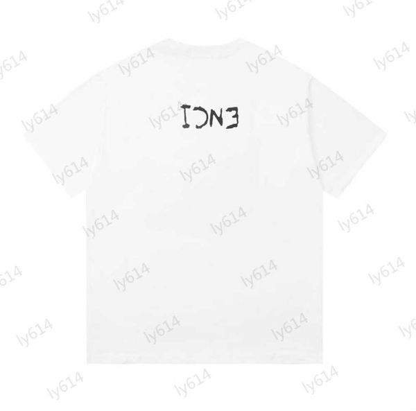 

fashion t-shirt color contrast letter print design short sleeve pullover t-shirts thread decoration crewneck loose version type solid color, White;black
