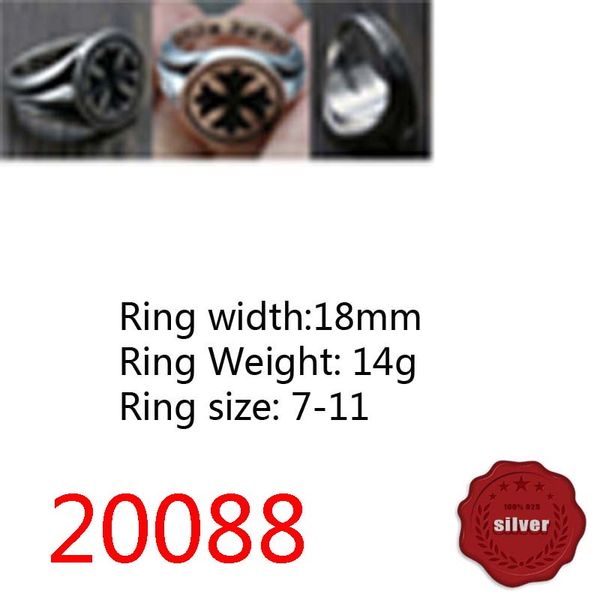 

20088 s925 sterling silver ring cross flower letter punk hip hop network red personalized simple couple style lover gift