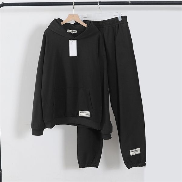 

men's tracksuits 100% cotton hooded sweatshirts track pants men two piece sets tracksuits hoodies joggers sweatpants sweatsuits spring, Gray