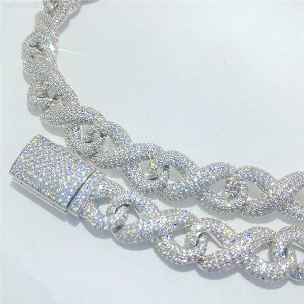 

12mm 925 sterling silver miami cuban necklace 18k gold plated moissanite cuban link chain hip hop men jewelry cuban bracelet