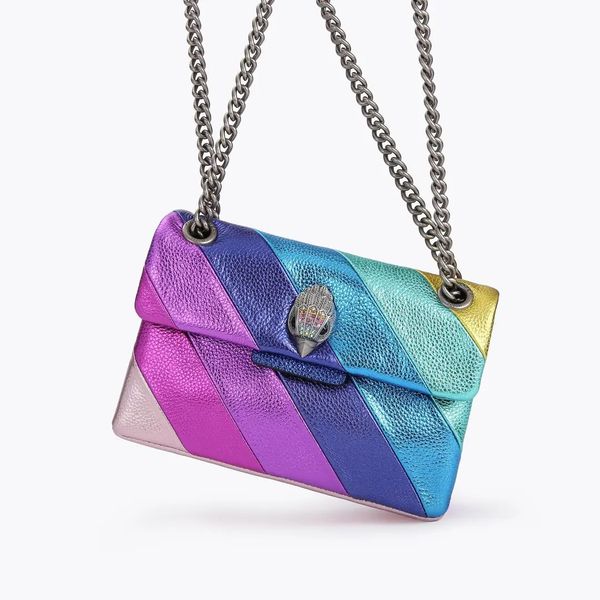 

kurt geiger mini kurt geiger handbag rainbow bag luxury genuine leather london designer tote bag women mens mirror quality stripes shoulder