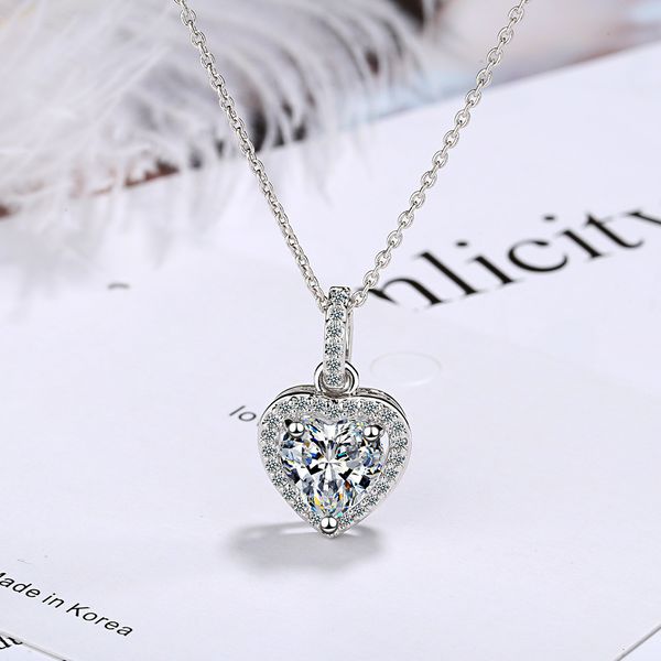 

pendant necklaces 925 sterling silver zircon heart pendants necklaces for women luxury designer jewelry gift female items gaabou 230426