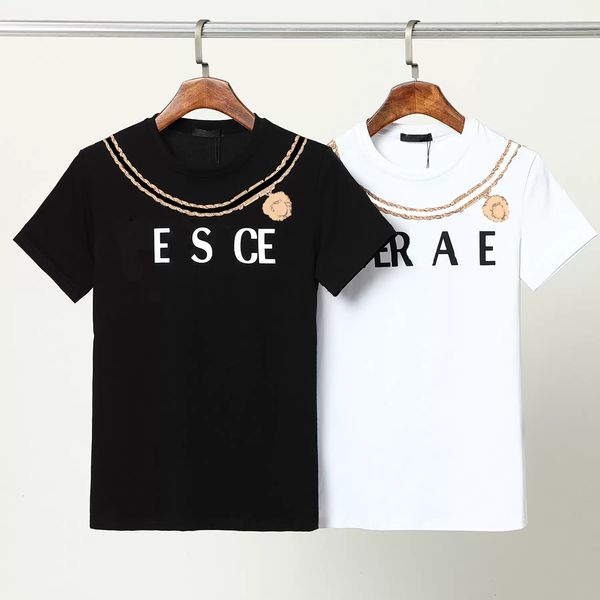 

men's t-shirt designer black white multiple styles color lettering summer cotton breathable anti-wrinkle men's women's same s, White;black