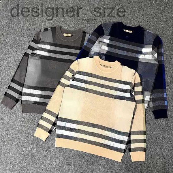 

men's sweaters designer23ss winter wool sweater men women jacquard sweaters burb designer sweater bby round-neck pullover coat tb strip, White;black