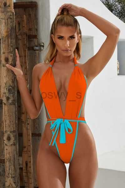 

women's swimwear thong swimsuit one piece women bathing suits swimwear front tie backless solid s  l069t, White;black