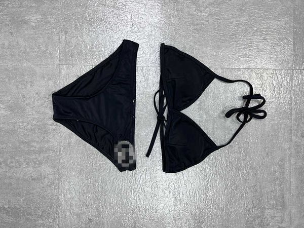

designer swimwear bikini 2023 other home textile embroidery bikini set brand letters swimwears designer metal chain high quali, Black