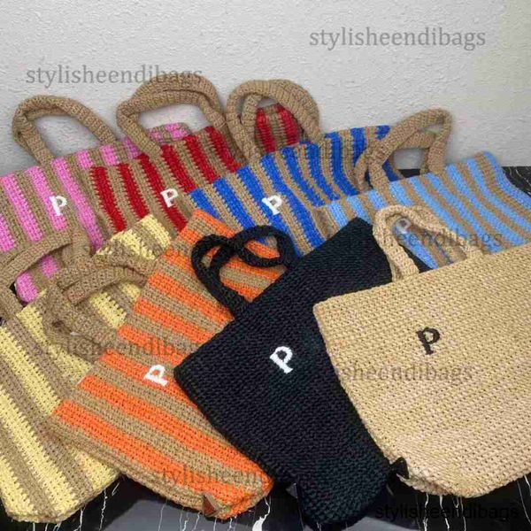 

stylisheendibags designer bags womens mens designer triangle raffia straw prad bag 2023 summer travel beach bag mirror quality clutch luxury