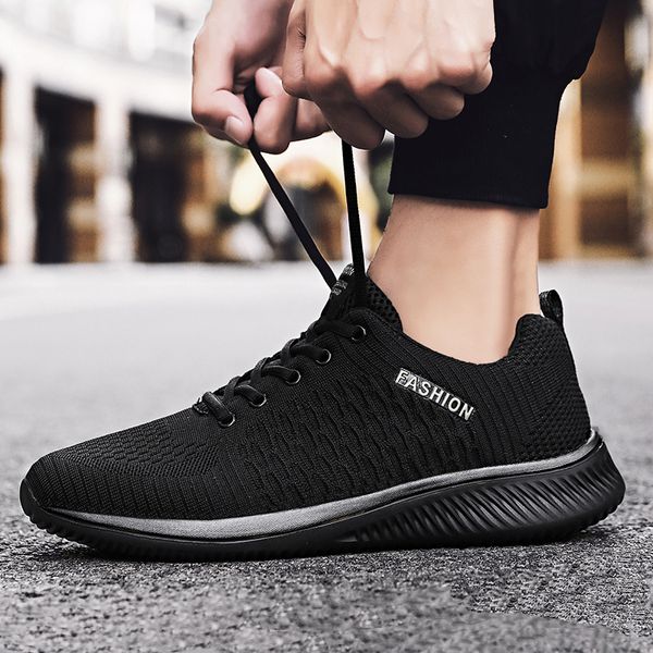 

dress shoes men casual lac-up lightweight comfortable breathable walking sneakers tenis masculino zapatillas hombre 230426, Black