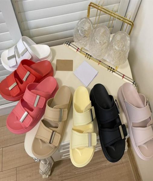 

alexander hybrid womens slipper sliders mc slippers oversized rubber pool slide platform sandal buckle woman sandals summer queens5101692, Black