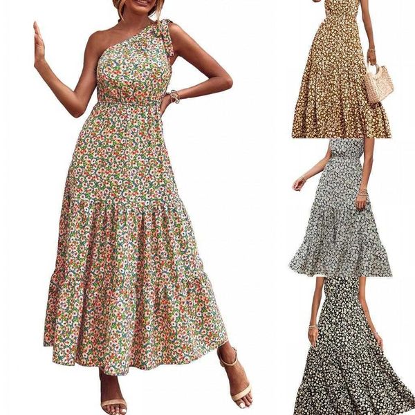 

womens selling cross casual dresses shoulder tube printed layered, Black;gray