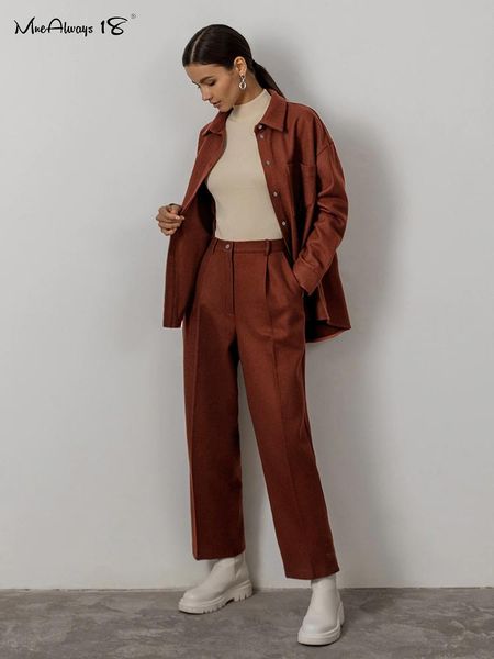 

pants mnealways18 vintage brown tweed two piece sets womens outfit jacket and anklelength pants sets office ladies outfit fall winter, White