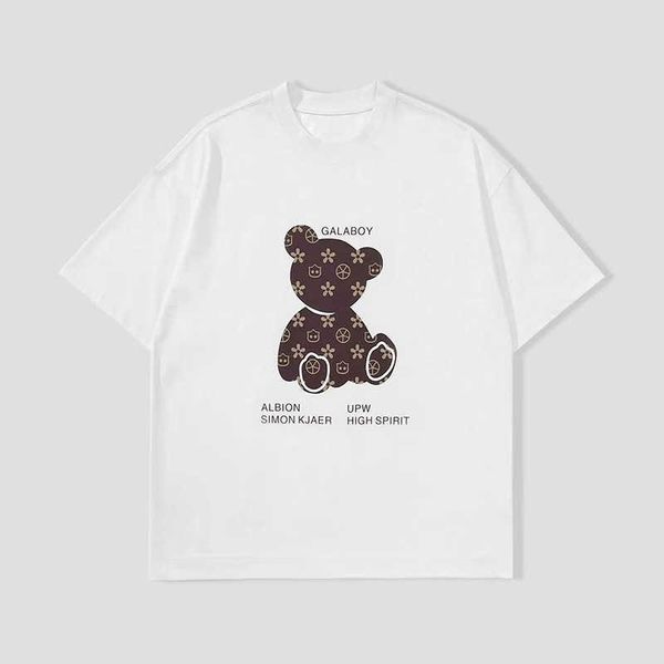 

men's t-shirts luxury brand pattern bear senior print men women leisure cotton t-shirt oversized short sleeve summer cloing 2023 street, White;black