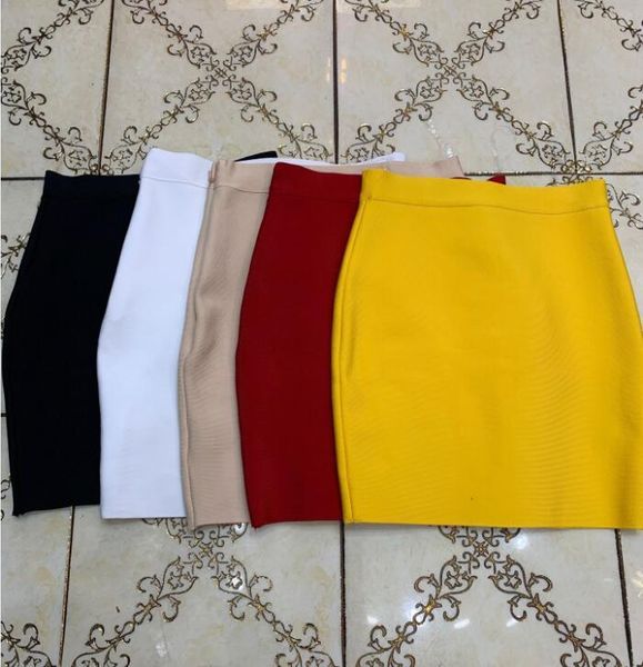 

dresses wholesale candy color women summer style mini bandage skirt 2021 designer pencil skirt faldas 43cm, White;black