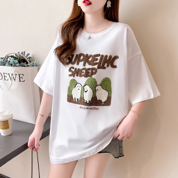

women's t-shirt harajuku oversized pure cotton t-shirt woman korean white black tee summer graphic letter print t shirt women y2k stree