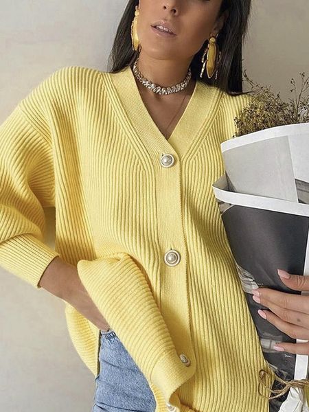 

sweaters berrygo casual vneck knitted kimono cardigan women autumn winter lantern sleeve button female cardigan 2020 streetwear sweaters, White;black