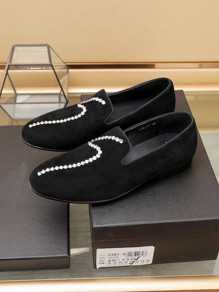 

2023 men formal dress shoes breathable male brand business wedding flats handmade casual loafers size 38-44, Black