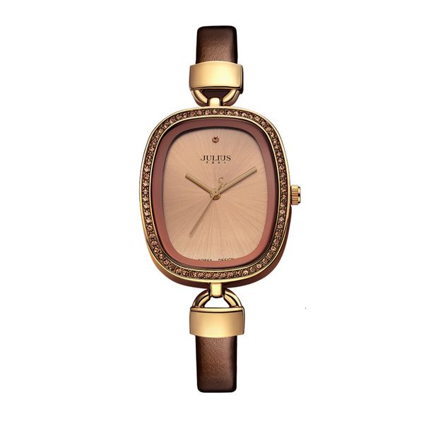 

women s watches julius jam tangan asli sabuk wanita modis siswa kecil temperamen sederhana kedap air hadiah 230427, Slivery;golden