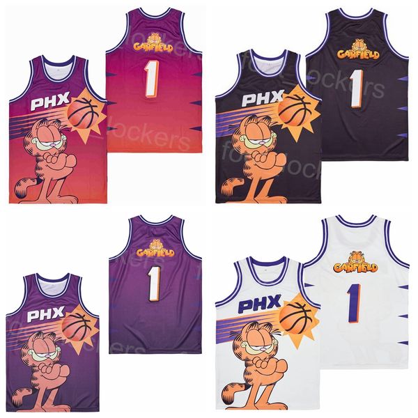

film basketball movie 1 garfield phx jersey men 2004 retro team college for sport fans pure cotton retire breathable vintage pullover hiphop, Black