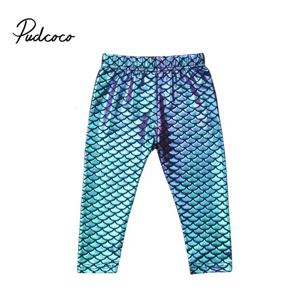 

trousers baru balita bayi anak anak anak perempuan kurus putri duyung ikan mengkilap skala legging elastis celana panjang 230426, Blue
