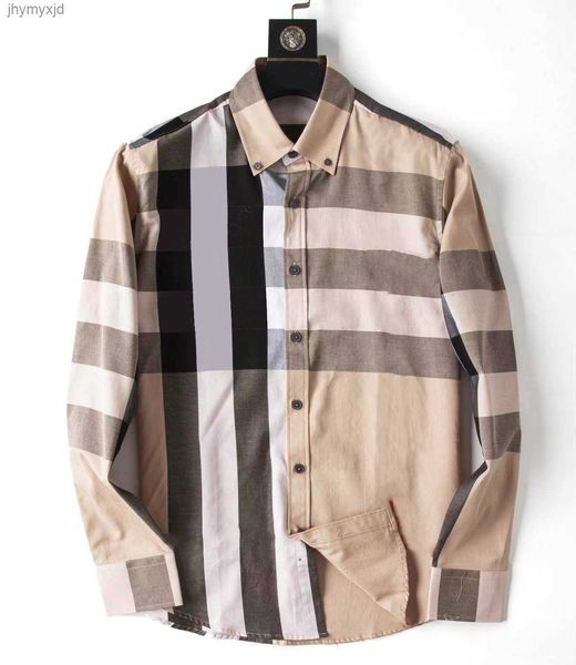 

2023 men's dress shirt luxury slim silk t-shirt long sleeve casual business clothing plaid 10 color size -4xl rxtk, White;black