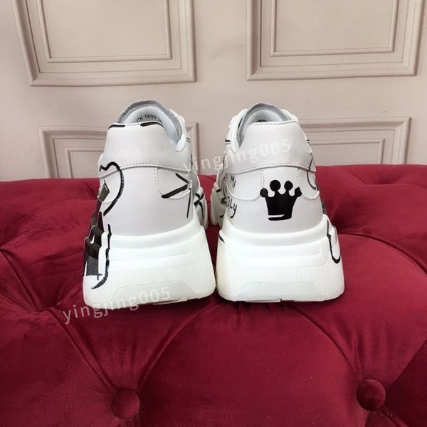 

new brand designer mens casual shoes triple black sneakers leather trainer printed platform trainers shoes
