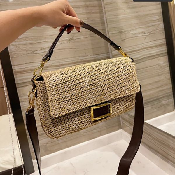

straw bag summer fashion shoulder bags r luxury shopping handbag classic travel beach handbags artwork high-quality