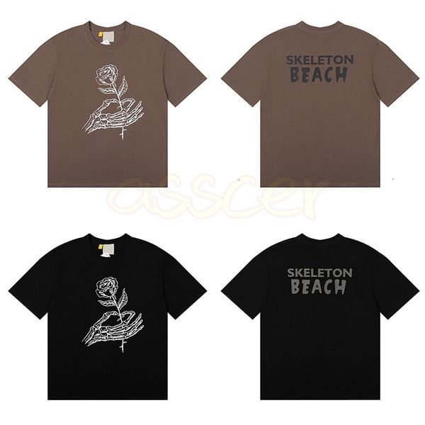 

mens summer t shirt designer men short sleeve gesture rose printing tees couples clothing size s-xl, White;black