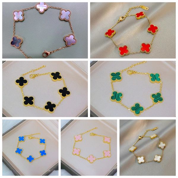 

new fashion double side clover charm bracelet jewelry for women gift, Golden;silver