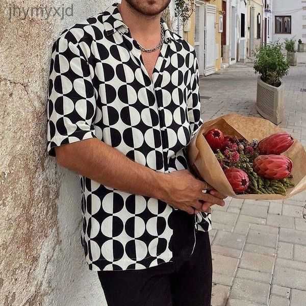 

men's t-shirts spring summer shirts leisure brand formal dress hawaiian beach short sleeve buttons large size floral designmen 10 221f, White;black