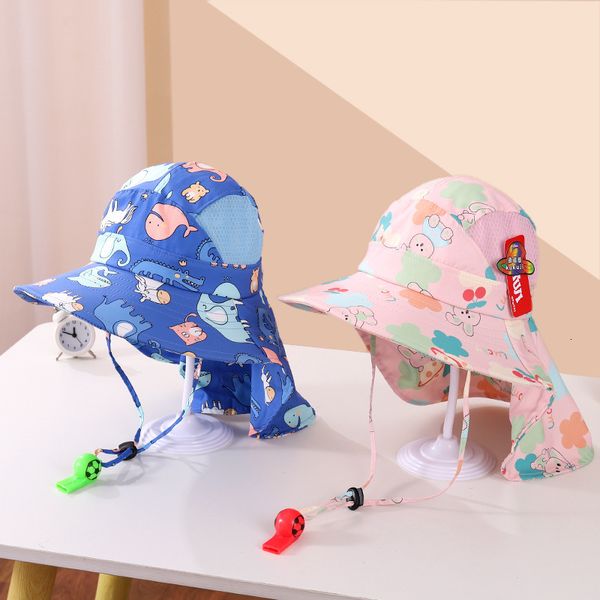 

caps hats summer baby sun hat baby sun hat for girls and boys outdoor neck ear cover anti uv kids beach caps bucket cap 2-10 years 230427, Yellow